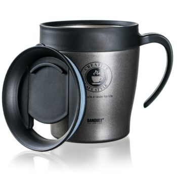 Banquet Termohrnček cestovný TAZZA 330 ml, antracit