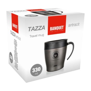 Banquet Termohrnček cestovný TAZZA 330 ml, antracit