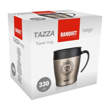 Banquet Termohrnček cestovný TAZZA 330 ml, béžová