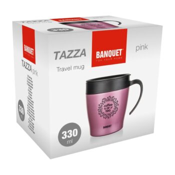 Banquet Termohrnček cestovný TAZZA 330 ml, ružová