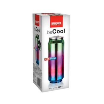 Banquet Termoska BE COOL 430 ml, zeleno-ružovo-červeno-modrá