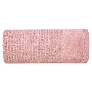 Bavlnená osuška GLORY v ružovej farbe s velúrovým okrajom prešitá lesklou niťou Šírka: 50 cm | Dĺžka: 90 cm
