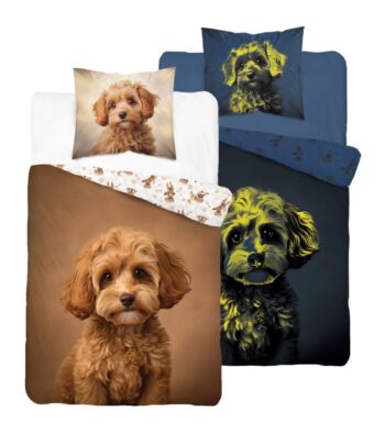 Bavlnená posteľná bielizeň pre deti svietiaca v tme -  Roztomilý psík Šírka: 140 cm | Dĺžka: 200 cm