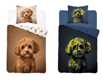 Bavlnená posteľná bielizeň pre deti svietiaca v tme -  Roztomilý psík Šírka: 140 cm | Dĺžka: 200 cm