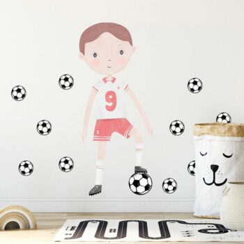 Bayo Samolepka na stenu Futbalista, červená