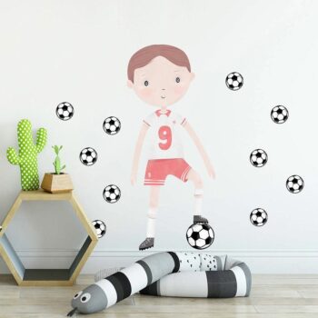 Bayo Samolepka na stenu Futbalista, červená