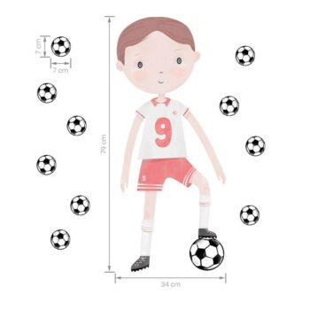 Bayo Samolepka na stenu Futbalista, červená