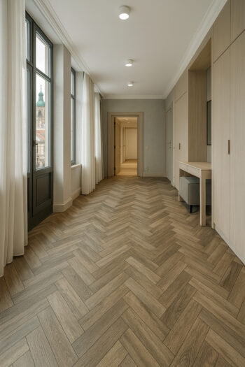 Beauflor, PVC podlaha - lino Blacktex Laurel Oak 669D, na mieru, šíře 4m, hnedá, filc, chodba / predsieň