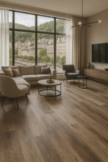 Beauflor, PVC podlaha - lino Texalino Supreme 691 M Valley Oak - dub, na mieru, šíře 2m,3m,4m, hnedá, filc, chodba / predsieň