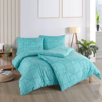 BedTex Bavlnené obliečky Geo Aquatic Awe, 220 x 200 cm, 2 ks 70 x 90 cm, 220 x 200 cm, 2 ks 70 x 90 cm