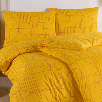 BedTex Bavlnené obliečky Geo Ray Flower, 140 x 200 cm, 70 x 90 cm, 140 x 200 cm, 70 x 90 cm