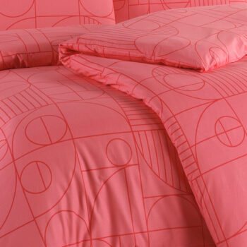 BedTex Bavlnené obliečky Geo Sunset Coral, 220 x 200 cm, 2 ks 70 x 90 cm, 220 x 200 cm, 2 ks 70 x 90 cm