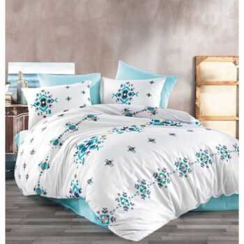BedTex Bavlnené obliečky Hippi tyrkysová, 140 x 200 cm, 70 x 90 cm, 140 x 200 cm, 70 x 90 cm