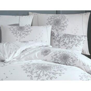 BedTex Bavlnené obliečky Púpava sivá, 220 x 200 cm, 2 ks 70 x 90 cm