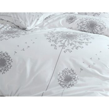 BedTex Bavlnené obliečky Púpava sivá, 220 x 200 cm, 2 ks 70 x 90 cm