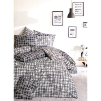 BedTex Bavlnené obliečky Straw čierna, 220 x 200 cm, 2 ks 70 x 90 cm