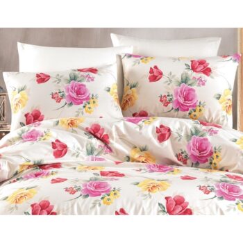 BedTex Bavlnené obliečky Tulip smotanová, 220 x 200 cm, 2 ks 70 x 90 cm