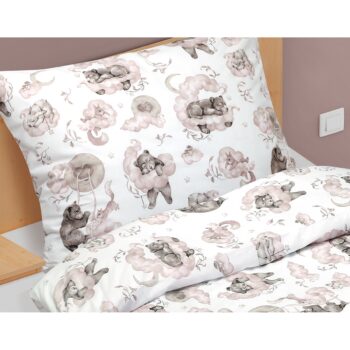Bellatex Bavlnené obliečky Junior Spiaci medvedík, 140 x 200 cm, 70 x 90 cm