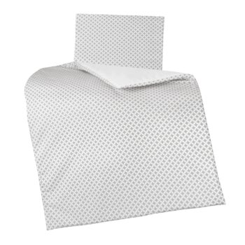 Bellatex Detský set vankúša a prikrývky Kosoštvorce sivá, 75 x 100 cm, 42 x 32 cm