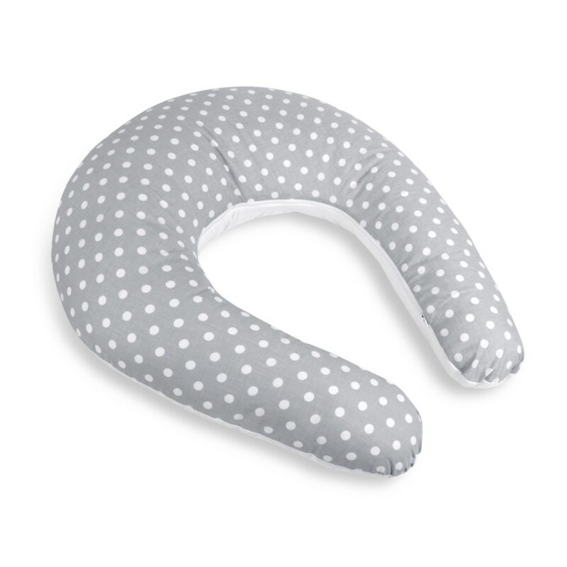 Bellatex Obliečka na dojčiaci vankúš Bodky sivá, 180 cm Bellatex Obliečka na dojčiaci vankúš Bodky sivá, 180 cm