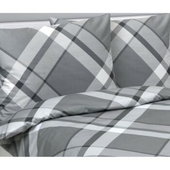 Bellatex Saténové povlečení Káro šedá , 140 x 220cm, 70 x 90 cm, 140 x 220 cm, 70 x 90 cm