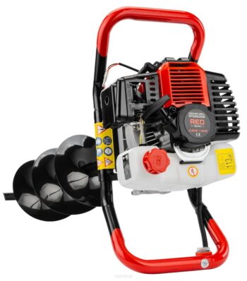 Benzínový zemný vrták + 3x vrtáky RED TECHNIC
