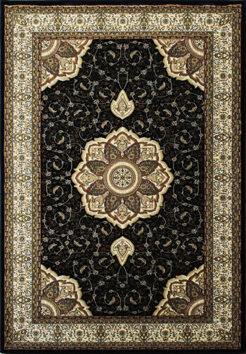 Berfin Dywany, Kusový koberec Anatolia 5328 S (Black), 200x300, čierna, kancelária