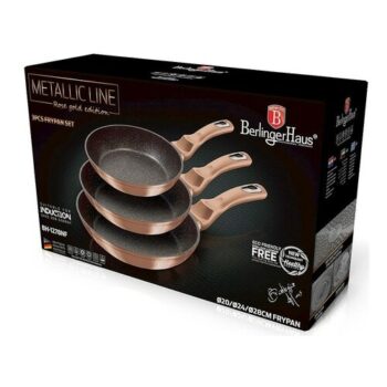 Berlinger Haus 3-dielna sada panvíc Rosegold Metallic Line