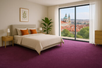 Betap, Koberec metráž Dynasty 45, na mieru, šíře 4m, fialová, filc, obývacia izba
