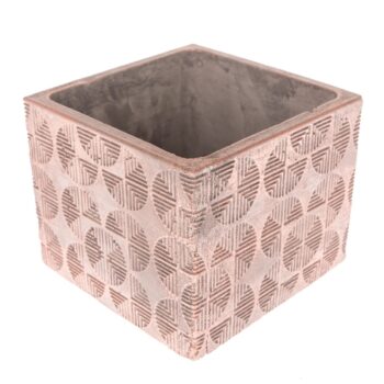 Betónový obal na kvetináč Geometric rings, 14 x 11 x 14 cm
