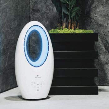Bezlopatkový ventilátor s LED podsvietením a diaľkovým ovládaním