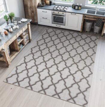 Béžový koberec na terasu s krásnym vzorom Šírka: 140 cm | Dĺžka: 200 cm