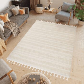 Béžový koberec v minimalistickom dizajne Rio Loop Šírka: 80 cm | Dĺžka: 150 cm