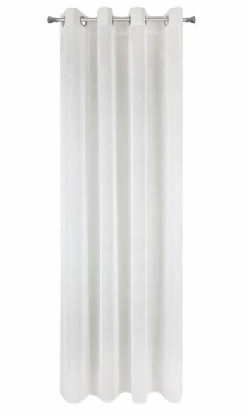 Biela záclona na kruhy so všitým vzorom 140 x 250 cm Dĺžka: 250 cm