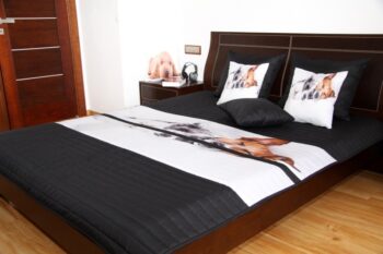 Bielo čierne prehozy pre deti so šteniatkami Šírka: 160 cm | Dĺžka: 210 cm Šírka: 160 cm | Dĺžka: 210 cm