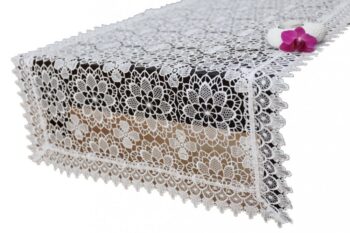 Biely krajkový obrus na stôl Šírka: 60 cm | Dĺžka: 120 cm