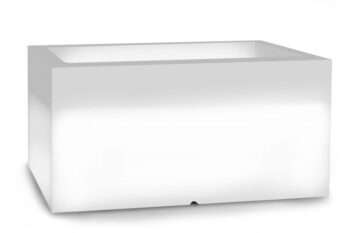 Biely kvetináč LUNGO s osvetlením LED 75 x 38 cm