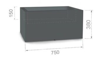 Biely kvetináč LUNGO s osvetlením LED 75 x 38 cm