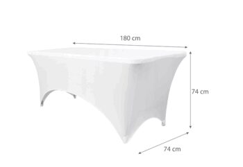 Biely obrus na cateringový stôl s rozmerom 180cm