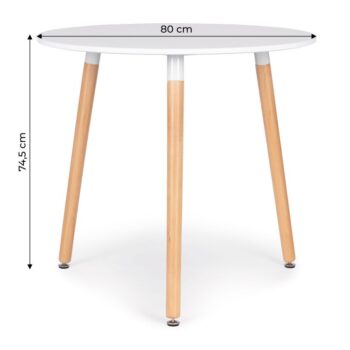 Biely okrúhly konferenčný stolík 80 cm
