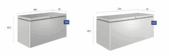 Biohort Dizajnový viacúčelový box BIOHORT LoungeBox (tmavo šedá metalíza) 200 cm (2 krabice)