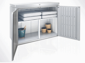 Biohort Multiúčelový úložný box HighBoard 160 x 70 x 118 (strieborná metalíza) 160 cm (3 krabice)