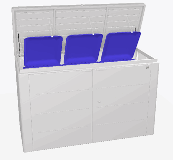 Biohort Multiúčelový úložný box HighBoard 160 x 70 x 118 (strieborná metalíza) 160 cm (3 krabice)