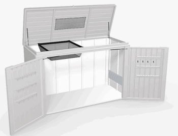 Biohort Multiúčelový úložný box HighBoard 200 x 84 x 127 (sivý kremeň metalíza) 200 cm (3 krabice)