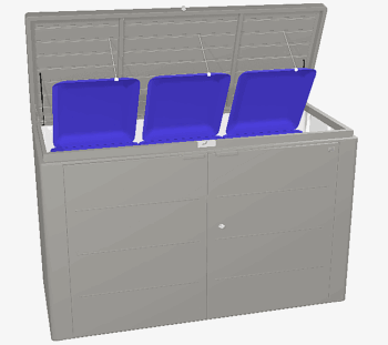Biohort Multiúčelový úložný box HighBoard 200 x 84 x 127 (sivý kremeň metalíza) 200 cm (3 krabice)