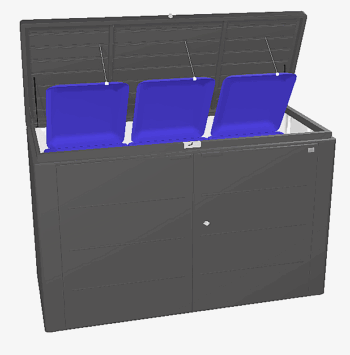Biohort Multiúčelový úložný box HighBoard 200 x 84 x 127 (tmavo sivá metalíza) 200 cm (3 krabice)