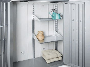 Biohort Skrinka na terasu BIOHORT Romeo M 132 x 57 x 140 (strieborná metalíza) M (3 krabice)