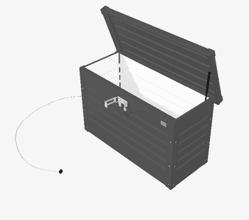 Biohort Úložný zamykací box (tmavo sivá metalíza) 100 cm
