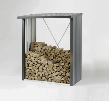 Biohort Viacúčelový sklad krbového dreva BIOHORT drevník WoodStock 157 x 102 (tmavo šedá metalíza)