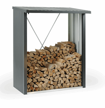 Biohort Viacúčelový sklad krbového dreva BIOHORT drevník WoodStock 157 x 102 (tmavo šedá metalíza)